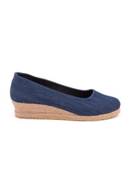 Resim Star Tombis Kot Mavi Özel İmalat Elişi Günlük Rahat 3cm Anne Ayakkabısı Dolgu Topuklu Gova3cm-0042 