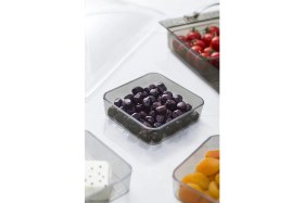 Resim FRY Akrilik Barok Füme 6 Bölmeli Tek Kapaklı Büyük Kahvaltılık 