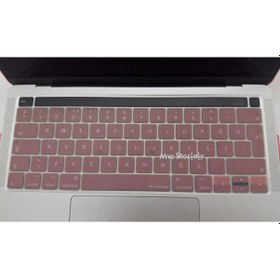 Resim Apple Uyumlu MacBook Pro Klavye Koruyucu 13inç M1-m2 Türkçe Q Touchbarlı A2251 A2289 A2338 A2141 İle Pembe Altın 