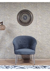 Resim Zafir Tekli Teddy Krom Kaplama Telli Ayak Çay Seti Koltuk Tekli Berjer , Balkon, Salon, Ofis Fume 