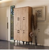 Resim Set 5104-5102 Inca 6 Kapaklı 5 Askılı Raflı Portmanto Atlantik Çam Çam 