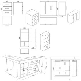 Resim Robinhome Robin Home Boston Ofis Takımı Ofis Büra Masa Takımı L Masa Barok- 