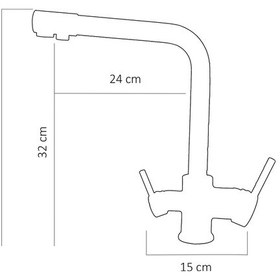 Resim Arıtmalı L Tipi Çubuk Kol Eviye Bataryası 