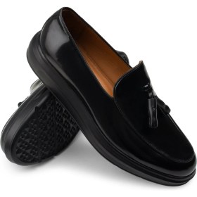 Resim Deery Hakiki Deri Siyah Comfort Püsküllü Erkek Loafer 