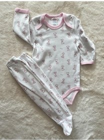 Resim Patikli Yavru Zürafa Badili Takım Beyaz - Pembe 