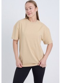 Resim Velvoria Unisex Oversize Basic 3'lü Bej Renk T-shirt Çok Renkli18 