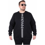 Resim Mocgrande Büyük Beden Bisiklet Yaka 3ip Sweat Possible 25719 Sıyah Siyah 