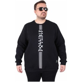 Resim Mocgrande Büyük Beden Bisiklet Yaka 3ip Sweat Possible 25719 Sıyah Siyah 