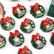 Resim 10 Adet Kırmızı Fiyonklu ve Altın Çanlı Mini Noel Çelenkleri - Plastik Tatil Dekoru Noel, Cadılar Bayramı, Şükran Günü, Yeni Yıl, Düğün, Gelin Duşu, Doğum Günü, Bar ve Bat Mitzvah İçin - Elektriksiz Şenlikli Yapay El Sanatları Ağaç Süsleri 