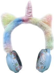 Resim ROXİVA Kablosuz Sevimli Unicorn Peluş Tüylü Kız Çocuk Kulaklığı Wirelles Headphone 