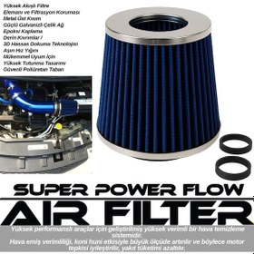 Resim Oscar Oto Filtre Açık Performans Hava Filtresi Aparatlı 65/70/76mm Mavi Osn-0854 