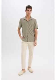 Resim DeFacto Regular Fit Polo Yaka Yazlık Kısa Kollu Gömlek E1211AX25SMKH465 