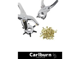 Resim Carlburn Premium 6 Farklı Başlık Uçlu Pratik Delgeç Kemer Delme Perçin Pensesi Ikili Set Deri Plastik Delici 