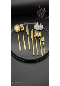Resim Lilyum 36 Parça Titanyum Gold Çatal Kaşık Bıçak Seti Gold 