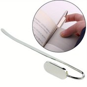 Resim 1 adet Kuğu Boyunlu Metal Kitap Ayracı, Gümüş Yuvarlak Kağıt Klips Sayfa İşaretleyici, Diğer Metal Malzemeler, Kitap Severler İçin Okuma Aksesuarı 