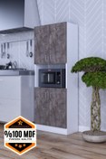 Resim RAFİNERİ Rafineri Roma Çok Amaçlı Dolap Kapaklı Bölmeli Mikrodalga Fırın Mutfak Balkon Banyo Mdf 