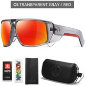 Resim Kdeam Erkek Spor Güneş Gözlüğü - Polarize Bisiklet Gözlükleri, 5 Namlu Menteşemor51gri Gri 