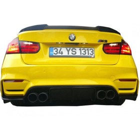 Resim Bmw F30 - F31 3 Serisi 2012 - 2018 M Vorsteiner Difüzör (Taiwan Tampon Uyumlu) Plastik Boyasız 