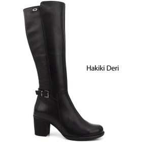 Resim Gönderi(R) Gönderi R Kadın Siyah Fermuarlı Kalın Topuklu Hakiki Deri Çizme Gkzc13446501 Siyah 