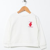 Resim Mammaramma Baskılı Bebek Ekru Sweatshırt 22FWG-57 Mammaramma