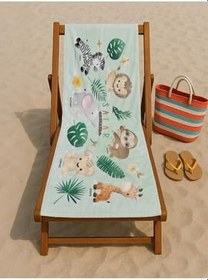 Resim denizlicotton Plaj havlusu, 80 x 150 cm Baskılı Havlu, Deniz Havlusu, Şezlong Havlusu Safari-75 x 150 