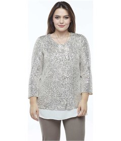 Resim 28034 Payet Büyük Beden Bluz Bej 