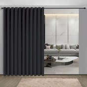 Resim 1 Panelli Geniş Sürgülü Perde - Ağır İş Görevli Işık Engelleyici Oda Ayırıcı Pencere Perdesi, Delikli, Oturma Odası, Yatak Odası ve Balkon İçin Gizlilik Örtüsü - Kolay Kurulum (G100xY241.3 cm, Siyah - Modern Ev Dekoru, Şık Kumaş, Delikli Üst, İç Tasarımcılar için Dayanıklı 