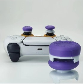 Resim Gaojunshop01 Ps5 Ve Ps4 İçin Mor Renkli 2 Adet Yüksek Tutuş Kapakları - Kaymaz Ergonomik Oyun Aksesuarı 