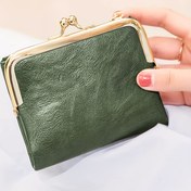 Resim Kadın Kısa Cüzdan, Kuss-Lock'lu Vintage Debriyaj Çanta Para Kesesi, katlanabilir Çok Fonksiyonlu Cüzdan 