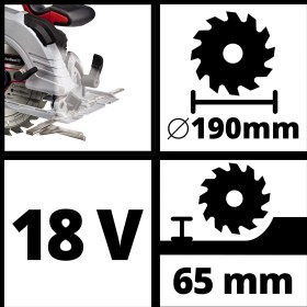 Resim Einhell Te-Cs 18/190 Li Bl Kömürsüz Sunta Kesme Testeresi - 18V 4AH Tek Akülü 