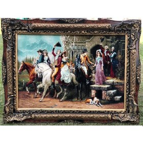 Resim Veda Temalı Halı Tablo 123x93cm - İran Tebriz Halı Kilim Tablo 