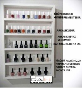 Resim Ahşap Oje Rafı - 50x55 Cm Galvaniz 