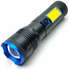 Resim Powerbank Özellikli Cob Led El Feneri 6 Işık Modu Zomlu 2000 Lümen 8000 Mah Siyah 