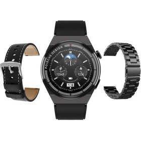 Resim pazariz Akıllı Saat Gt3 Max 3 Erkeklere Özel Premium 44mm Ios Ve Android Uyumlu Deri Kordon Hediyeli 