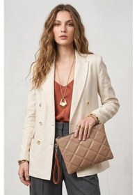 Resim Estrella Paris Lavita Portföy & Clutch Çanta Çıkarılabilir Bileklik Askılı Taba 25 X 19 Cm 