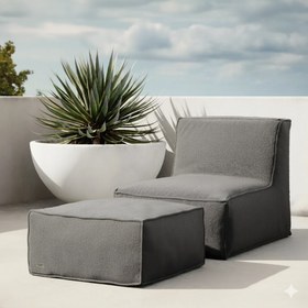 Resim Dış Mekan Velvet Armut Koltuk - Antrasit 