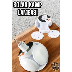 Resim Zero Land Resveq Kamp Lambası Işıldak Beyaz Işık Güneş Enerjili Solar Aydınlatma 5 Kanatlı Katlanabilir 