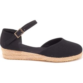 Resim Star Tombis Elişi Hasır 3cm Topuklu Bantlı Günlük Kadın Espadril Handmade 