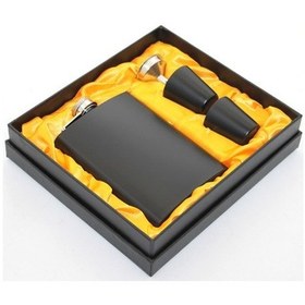 Resim Periboia Paslanmaz Çelik 2 Shot Bardaklı Matara Seti Siyah Renk 