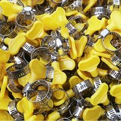 Resim 12 Adet Dayanıklı Paslanmaz Çelik Kelepçeler Ergonomik Sarı Plastik Saplarla - Güvenli Bağlantı için Bükülebilir Hortum Klipsleri, Tesisat ve Otomotiv Tamirleri için İdeal 