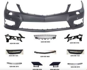 Resim Mercedes C Serisi W204 Ön Tampon Amg Set (Panjur Ve Led Hariç) 2011 Sonrası Uyumlu 