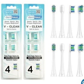 Resim Super Set - V Clean Sonic Soft Temizlik - Philips Sonicare Uyumlu 8 Adet Yedek Başlık 