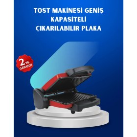 Resim Zero Land Xmpdby Çıkarılabilir Plakalı 2000W Tost Makinesi – Termostatlı, Kolay Temizlenir 