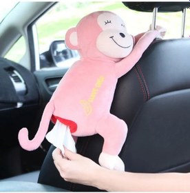 Resim L-creative Maymun Doku Kutusu Karikatür Doku Klozet Kapağı Örtüsü Tutucu Peçete Kutusu Kağıt Depolama Araba Ev Banyo Çocuk Odası İçin Kapı Arka 