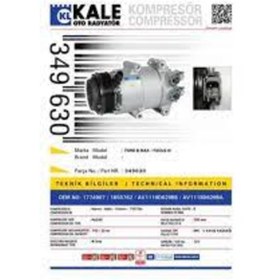 Resim KALE Ford Klima Kompresoru Ford B Max 1.4 Fiesta 1.5 1.6tdci 08> Focus III 12> [6pk V Kayıs Kasnagı] [ 