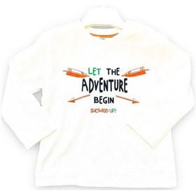 Resim Çikoby Erkek Bebek Adventure Baskılı Pamuk Bluz-13713-ekru Ekru 
