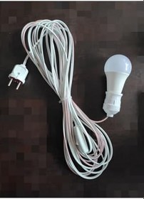 Resim LED Ampul, 14W (100W Eşdeğeri), E27 Duy, Beyaz Işık, 5 Metre Kablolu Anahtarlı 