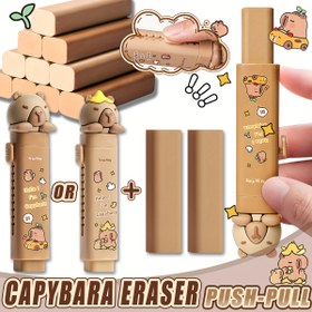 Resim Kapybarası Sınav Olmazsa Olmazı - İtme-Cezbe Silgi 2/6 adet, Kalem/Kömür Silgisi Uzatıcı + Jumbo Bloklar için Lekesiz, 3 kat daha hızlı siler, Sevimli Hediye Seti 