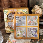 Resim 100 adet Büyük Parti Sticker Hediye Kutusu, Scrapbooking için Etiketler, Retro Zarif Bitkiler ve Çiçekler, Junk Journaling Malzemeleri, Su Bardakları ve Fotoğraf Çerçeveleri veya Günlükler Süsleyin 
