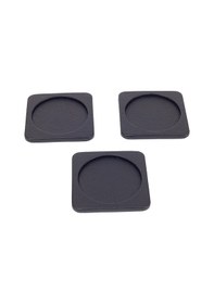 Resim Lüks Deri Bardak Altlığı Siyah 3 Adet Siyah 